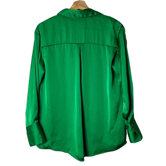 Zara Satin Effect Long Sleeve Button Up Blouse - Picture 7 of 12